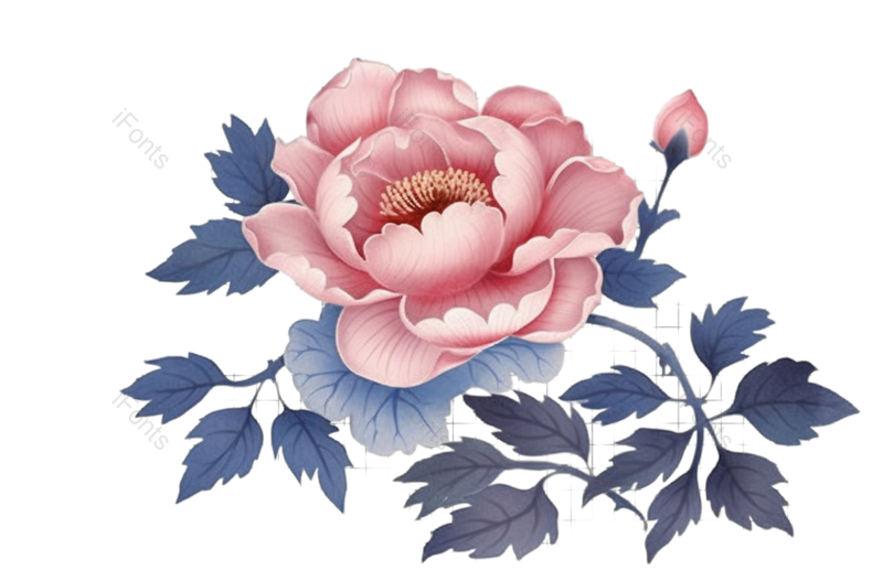 粉红色的花图片,白色背景元素,PNG,免抠素材